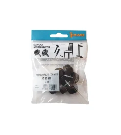 Accessori- Scivoli in feltro tondi con vite ø 20 mm. - marrone - 8 pz.