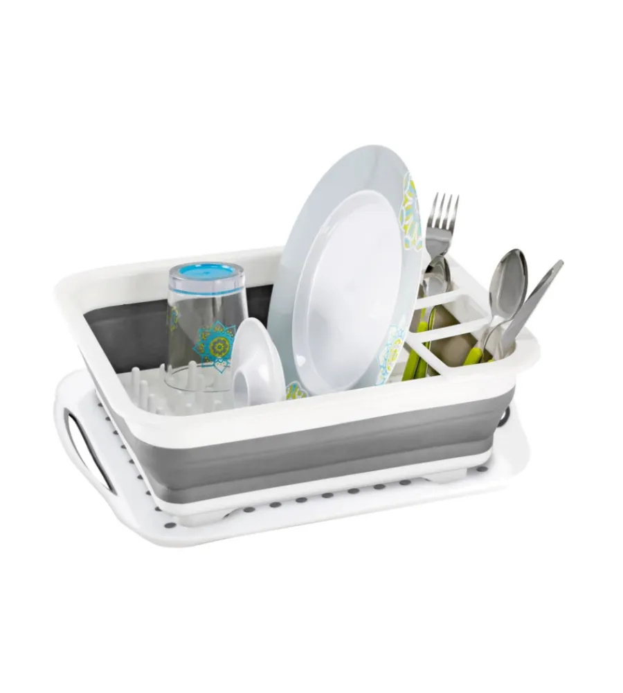 Brunner Campeggio|Scolapiatti collassabile "dropper fold-away" in plastica antiscivolo 36,5x31x12 cm