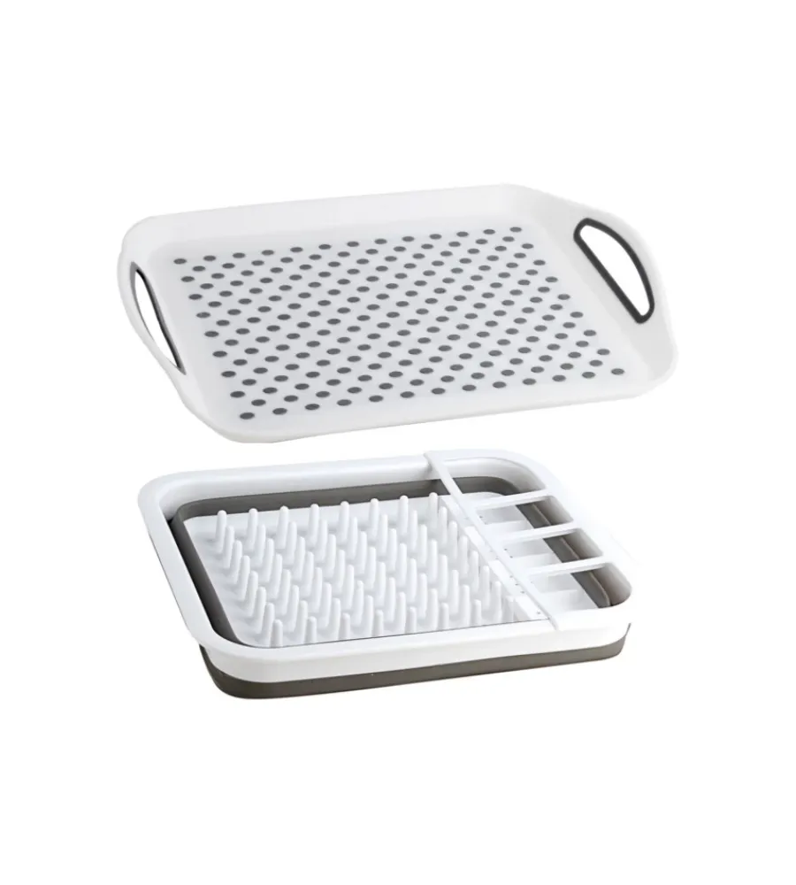 Brunner Campeggio|Scolapiatti collassabile "dropper fold-away" in plastica antiscivolo 36,5x31x12 cm