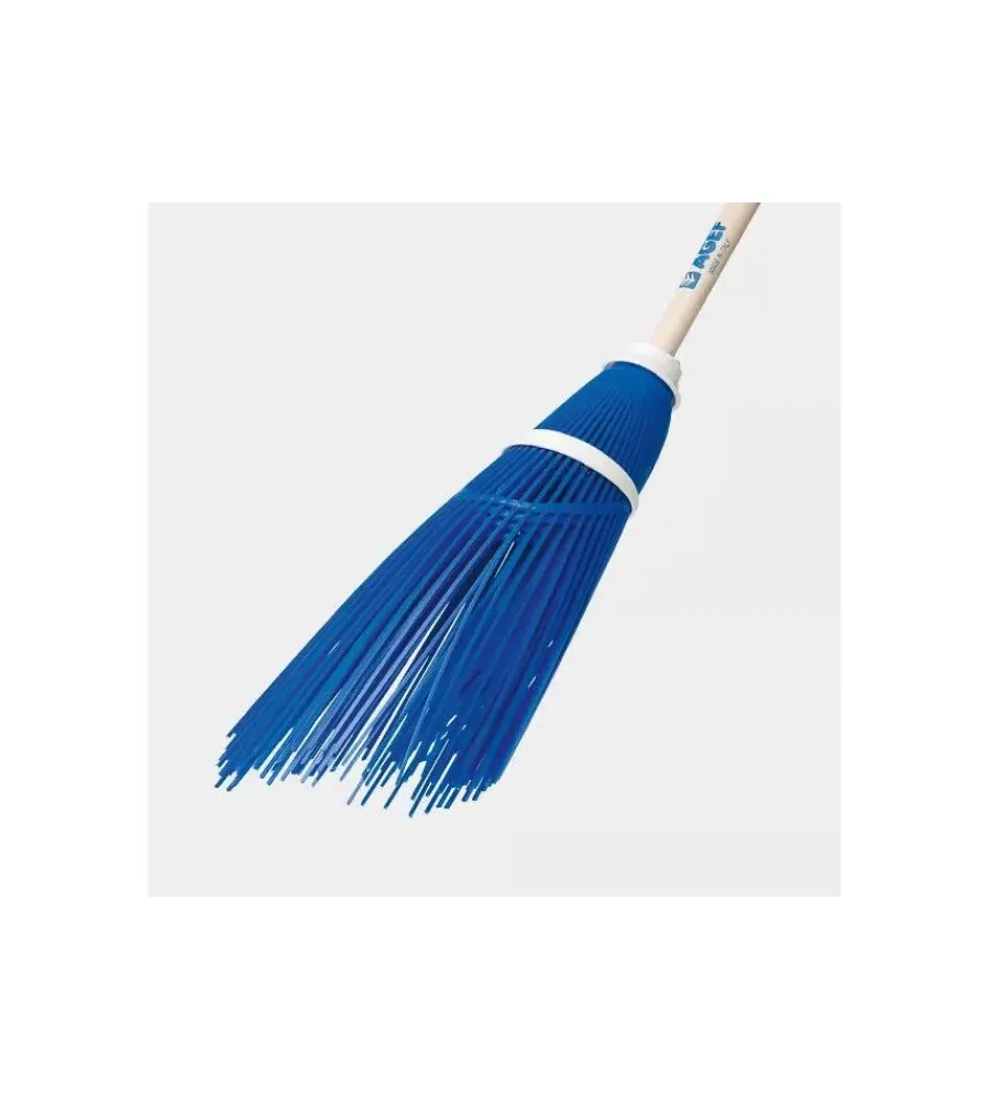 Attrezzatura Giardinaggio-Agef Scopa da spazzino con fili diritti - manico da 130cm.