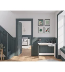Scrivanie E Cassettiere|Scrivania con cassetto e vano bianco 100x49,2x76,4 cm