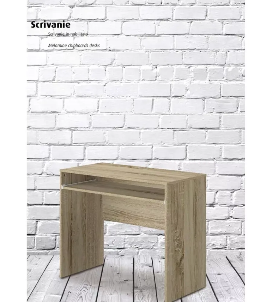 Scrivanie E Cassettiere- Scrivania con piano estraibile colore rovere armonia 90x45x74 cm