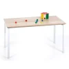 Scrivanie E Cassettiere|Scrivania "expoler" in metallo bianco e rovere, 140x70x75 cm