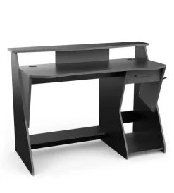 Best Scrivania "gaming" nera con portacuffie e passacavi, 123,5x59,8x90,2 cm Scrivanie E Cassettiere
