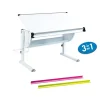 Clearance Scrivania inclinabile con colori intercambiabili, contenitore e gambe in metallo. Scrivanie E Cassettiere