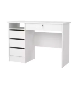 Scrivanie E Cassettiere- Scrivania "paris" con cassetti bianco 109,3,48,5x75,6 cm