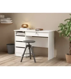 Scrivanie E Cassettiere- Scrivania "paris" con cassetti bianco 109,3,48,5x75,6 cm