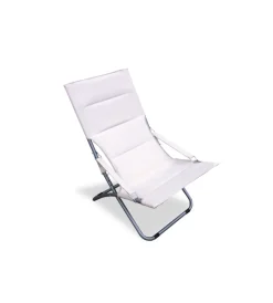 Discount Sdraio da giardino essenza "capri" in acciaio e pvc ecrù 87x86x60 cm Mobili Da Giardino E Accessori