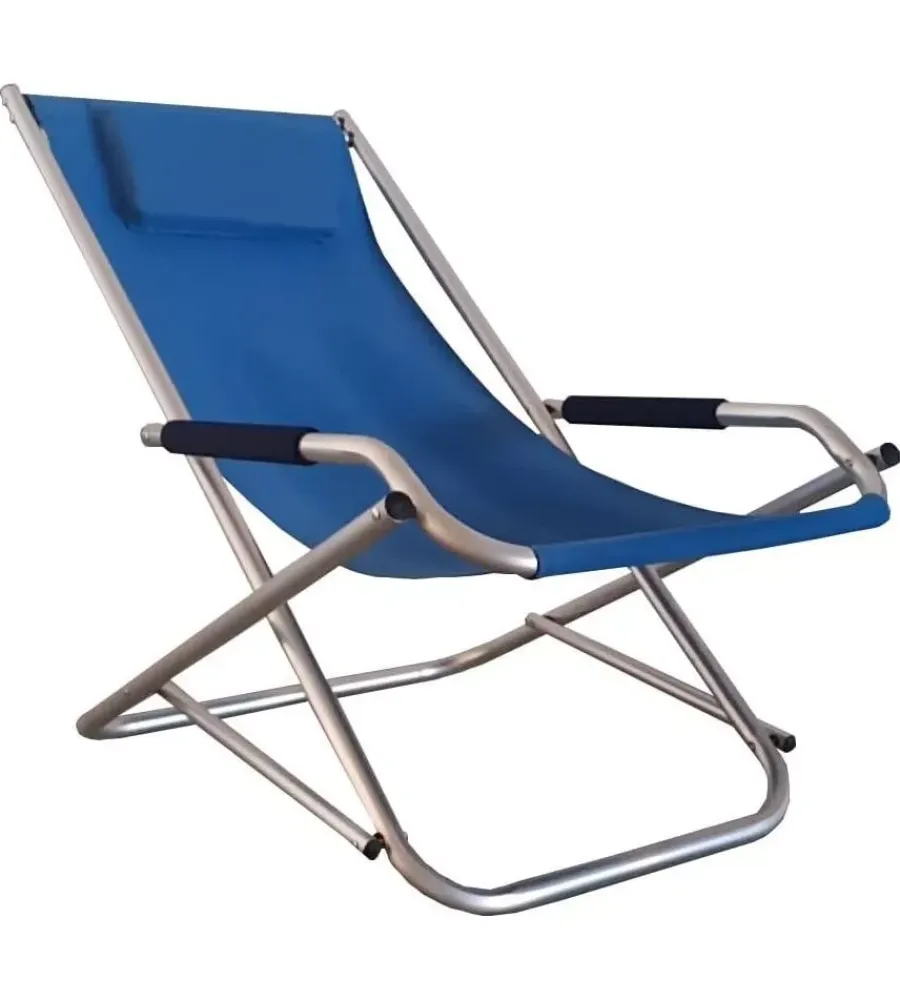 Mobili Da Giardino E Accessori- Sdraio da giardino essenza "elba" in alluminio e pvc blu 60x97x70 cm