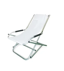 Mobili Da Giardino E Accessori|Sdraio da giardino essenza "elba" in alluminio e pvc bianco 60x97x70 cm