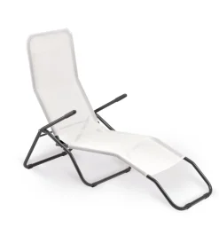 Best Sdraio da giardino essenza "formentera" in acciaio e textilene bianco 57x140x96 cm Mobili Da Giardino E Accessori