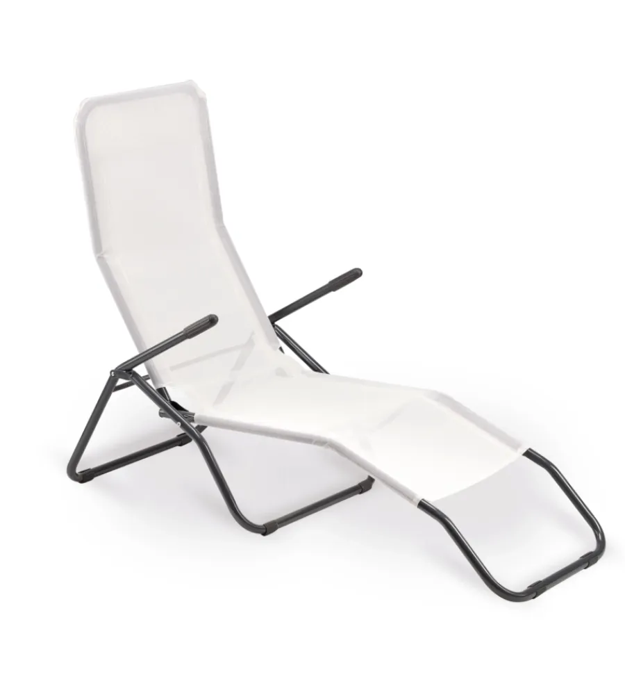 Best Sdraio da giardino essenza "formentera" in acciaio e textilene bianco 57x140x96 cm Mobili Da Giardino E Accessori