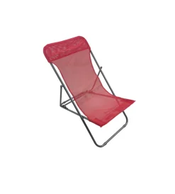 Mobili Da Giardino E Accessori|Sdraio da giardino essenza "beach" in acciaio e textilene rosso 45x72x70 cm