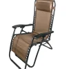 Mobili Da Giardino E Accessori|Sdraio da giardino multiposizione con cuscino essenza "siesta" in acciaio e textilene marrone 90x65x110 cm