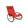 New Sdraio dondolo da esterno "relaxing" in alluminio e textilene rosso 62x119x86 cm Mobili Da Giardino E Accessori
