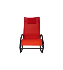 New Sdraio dondolo da esterno "relaxing" in alluminio e textilene rosso 62x119x86 cm Mobili Da Giardino E Accessori
