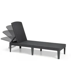 Keter Mobili Da Giardino E Accessori|Sdraio lettino prendisole "jaipur sunlounger" colore grafite, 187,5x58x29 cm -