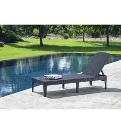 Keter Mobili Da Giardino E Accessori|Sdraio lettino prendisole "jaipur sunlounger" colore grafite, 187,5x58x29 cm -