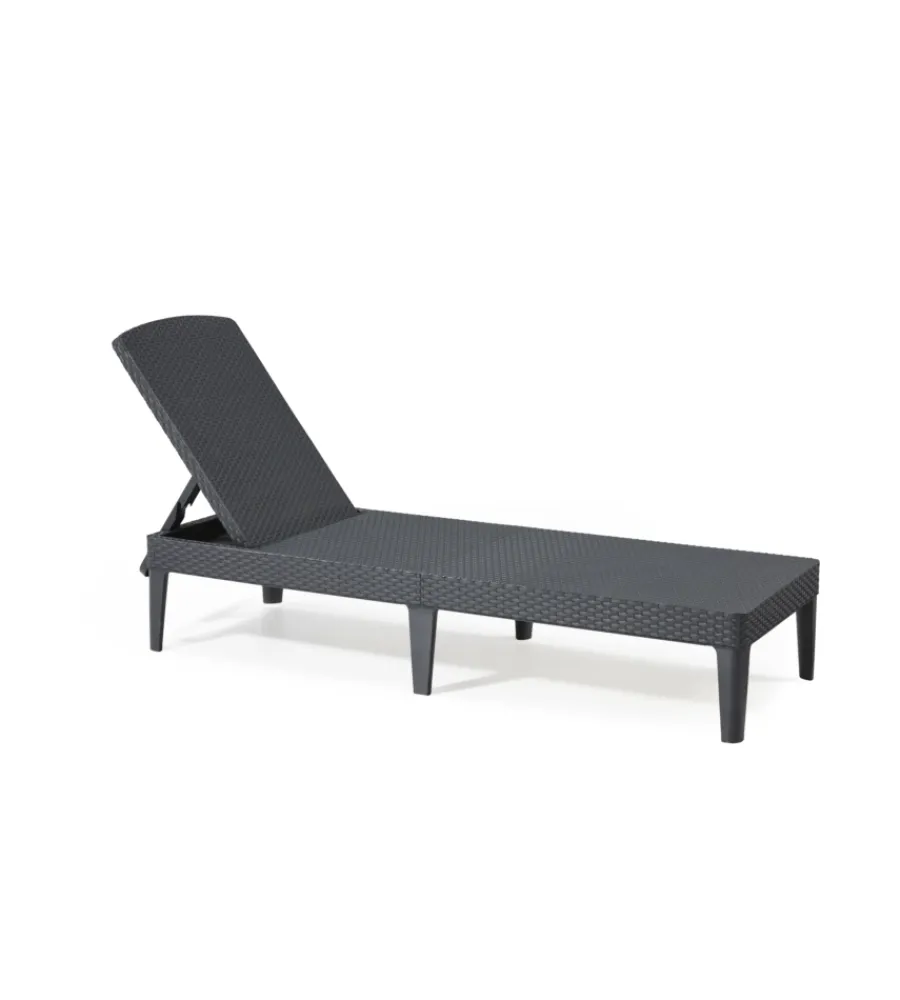 Keter Mobili Da Giardino E Accessori|Sdraio lettino prendisole "jaipur sunlounger" colore grafite con cuscino, 187x58x29 cm -