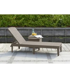 Mobili Da Giardino E Accessori-Keter Sdraio lettino prendisole "jaipur sunlounger" colore cappuccino, 187,5x58x29 cm -
