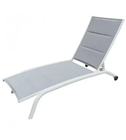 Discount Sdraio reclinabile e impilabile elica garden "itaca" in alluminio bianco 161x62x92,5 cm Mobili Da Giardino E Accessori