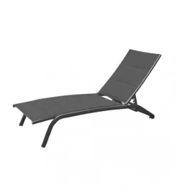 Hot Sdraio reclinabile e impilabile elica garden "itaca" in alluminio antracite 161x62x92,5 cm Mobili Da Giardino E Accessori