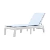 Mobili Da Giardino E Accessori-Keter Sdraio reclinabile e ripiegabile "formentera" in polipropilene bianco e cuscino ocean blue 187,5x58x29 cm