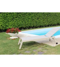 Mobili Da Giardino E Accessori- Sdraio reclinabile elica garden "formentera" in alluminio tortora 198x61x95 cm