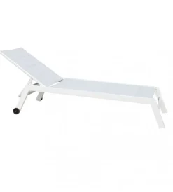 Mobili Da Giardino E Accessori|Sdraio reclinabile elica garden "formentera" in alluminio bianco 198x61x95 cm