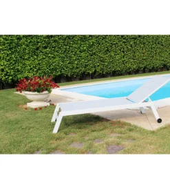Mobili Da Giardino E Accessori|Sdraio reclinabile elica garden "formentera" in alluminio bianco 198x61x95 cm