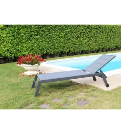 Mobili Da Giardino E Accessori- Sdraio reclinabile elica garden "formentera" in alluminio antracite 198x61x95 cm