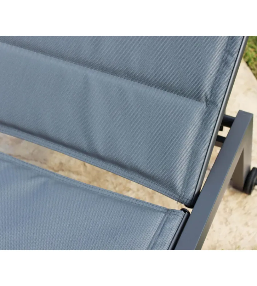 Mobili Da Giardino E Accessori- Sdraio reclinabile elica garden "formentera" in alluminio antracite 198x61x95 cm
