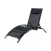 Mobili Da Giardino E Accessori-EuroGarden Sdraio reclinabile "luna" in alluminio e textilene nero 175x64x88 cm