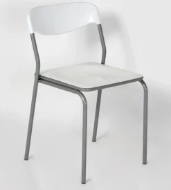 Sedie E Sgabelli- Sedia "cristina" in plastica bianca, 45x43x75 cm