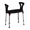Sale Sedia da bagno regolabile con braccioli colore nero, 50x30x39/54 cm Accessori Bagno