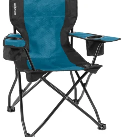 Brunner Campeggio|Sedia da campeggio "armchair equiframe" in acciaio e poliestere avio e nero 85x60x46/91 cm