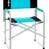 Sedia da campeggio "bravura" in alluminio e poliestere nero e azzurro 60x47x46/83 cm Campeggio
