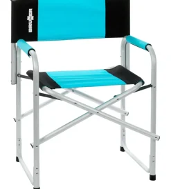 Sedia da campeggio "bravura" in alluminio e poliestere nero e azzurro 60x47x46/83 cm Campeggio