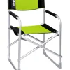 New Sedia da campeggio "captain" in alluminio e poliestere nero e verde 48x46x45,5/81 cm Campeggio
