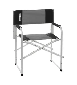 Brunner Campeggio|Sedia da campeggio "one shot" in alluminio e poliestere grigio e nero 56x45,5x46/81 cm