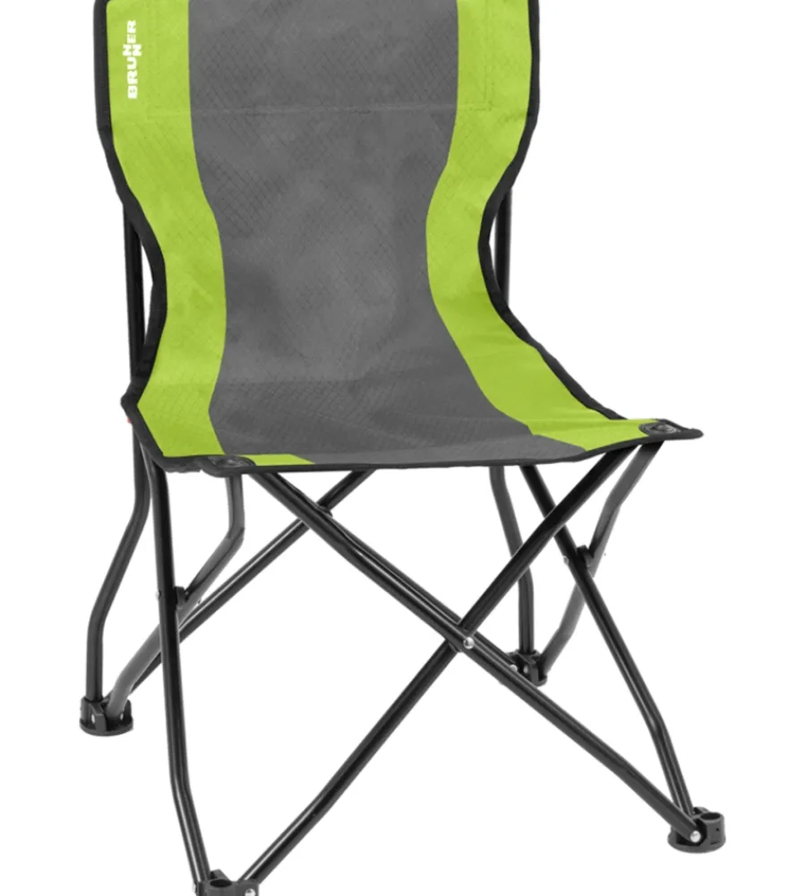 Campeggio-Brunner Sedia da campeggio "action equiframe" in acciaio e poliestere grigio e verde 50,5x57x46/77 cm