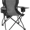 Campeggio-Brunner Sedia da campeggio "armchair equiframe" in acciaio e poliestere grigio e nero 85x60x46/91 cm