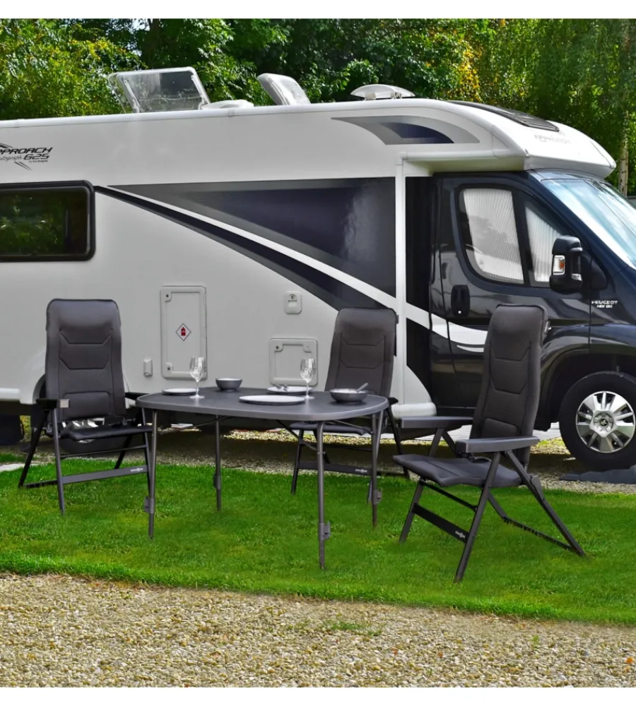 Campeggio-Brunner Sedia da campeggio reclinabile "rebel pro medium" in alluminio e 3durafeel antracite 48x46x123 cm