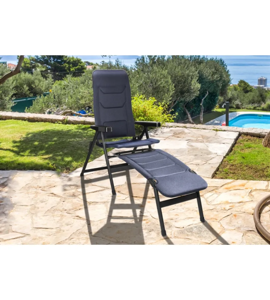 Campeggio-Brunner Sedia da campeggio reclinabile "rebel pro medium" in alluminio e 3durafeel blu 48x46x123 cm