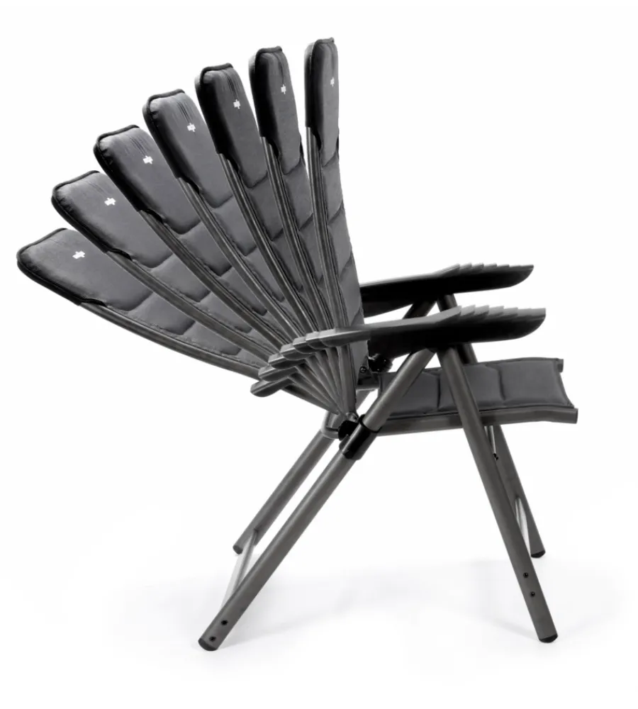 Sale Sedia da campeggio reclinabile "kerry phantom" in alluminio e licotex grigio 48x38x121 cm Campeggio
