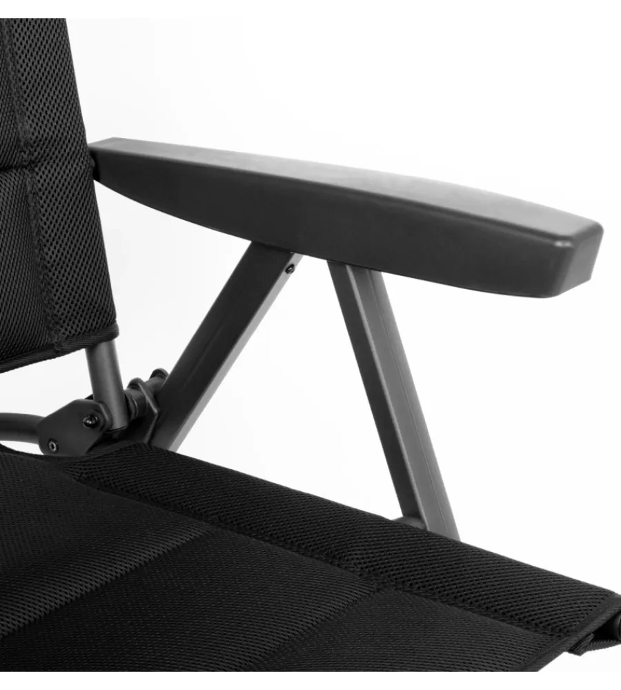 Discount Sedia da campeggio reclinabile "skye 3d" in alluminio e 3durafeel nero 47x41x122 cm Campeggio