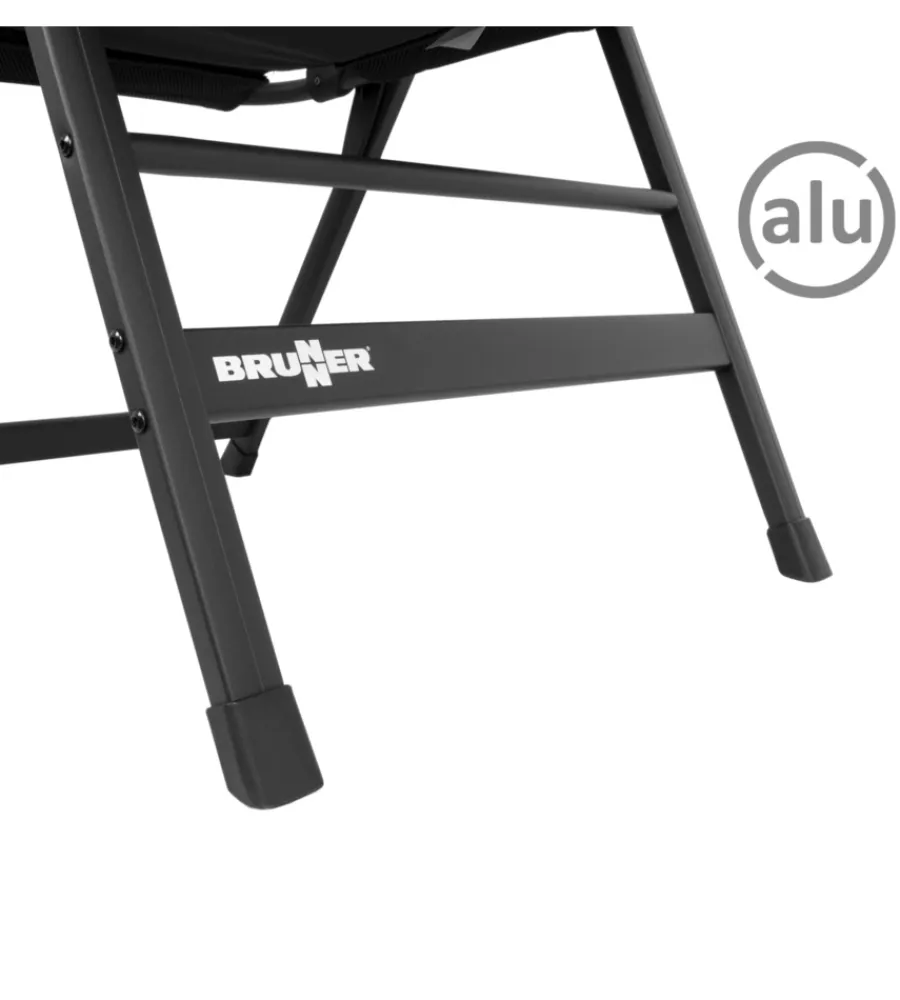 Discount Sedia da campeggio reclinabile "skye 3d" in alluminio e 3durafeel nero 47x41x122 cm Campeggio