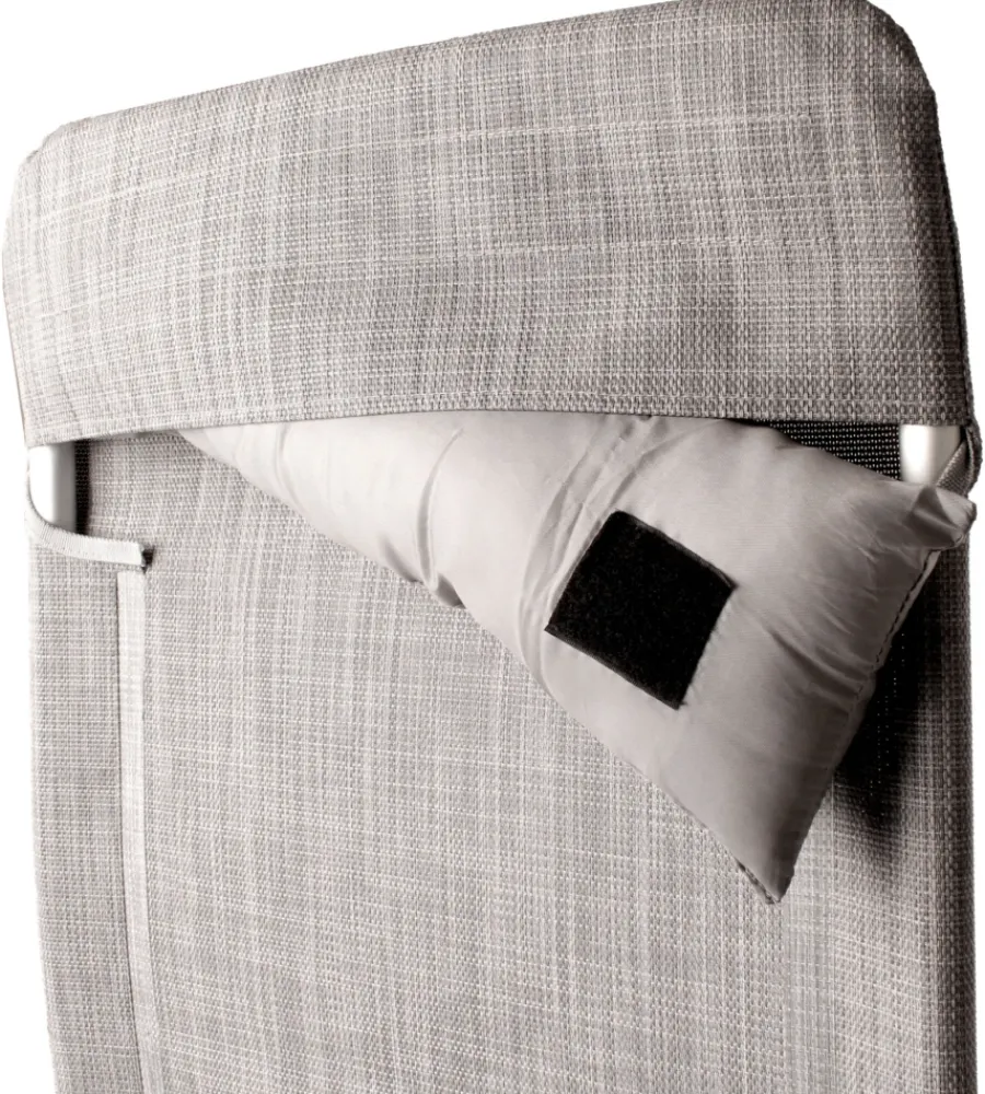 Brunner Campeggio|Sedia da campeggio reclinabile "skye" in alluminio e syntex plus grigio chiaro 46,5x42x124 cm