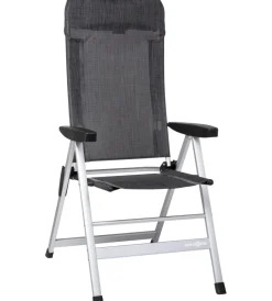 New Sedia da campeggio reclinabile "skye" in alluminio e syntex plus grigio scuro 46,5x42x124 cm Campeggio