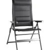 Brunner Campeggio|Sedia da campeggio reclinabile "aravel 3d large" in alluminio e 3durafeel nero 49x44x126 cm